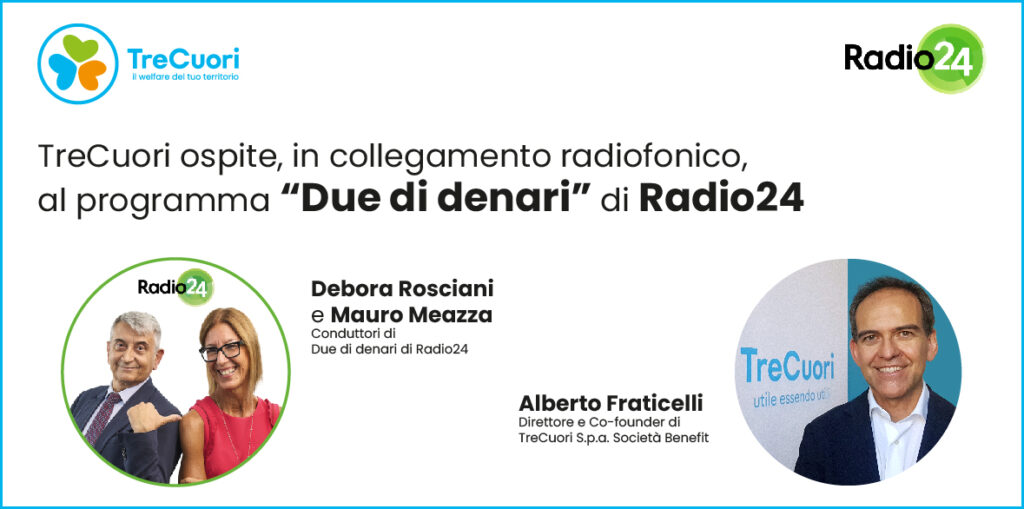 Alberto Fraticelli intervistato da Debora Rosciani e Mauro Meazza su Radio24: il welfare TreCuori
